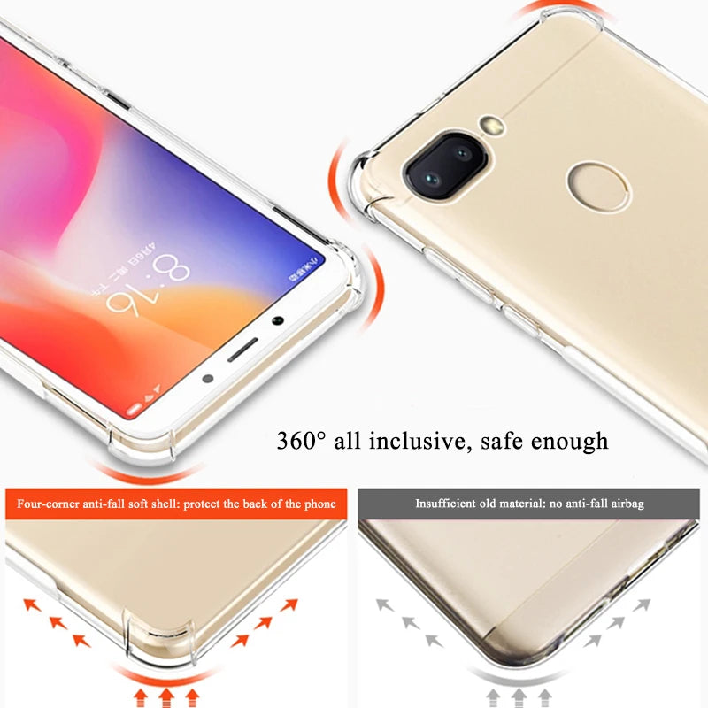Cool Shockproof Clear Soft Case For Xiaomi Mi 8 9 10 11 A2 Lite A1 A3 Mi6 Mi Play Silicone Cover For Xiaomi Pocophone F1 Mi8 SE