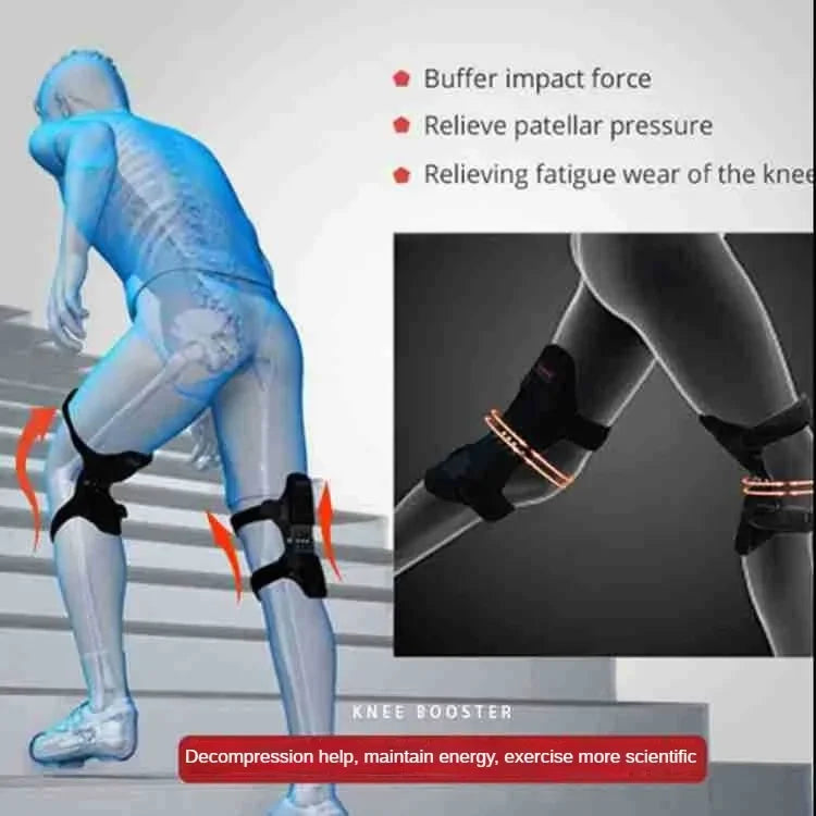 Sport Knee Booster Brace Patella Spring Lift Support, Breathable Joint Pain Relief for Elderly Walking