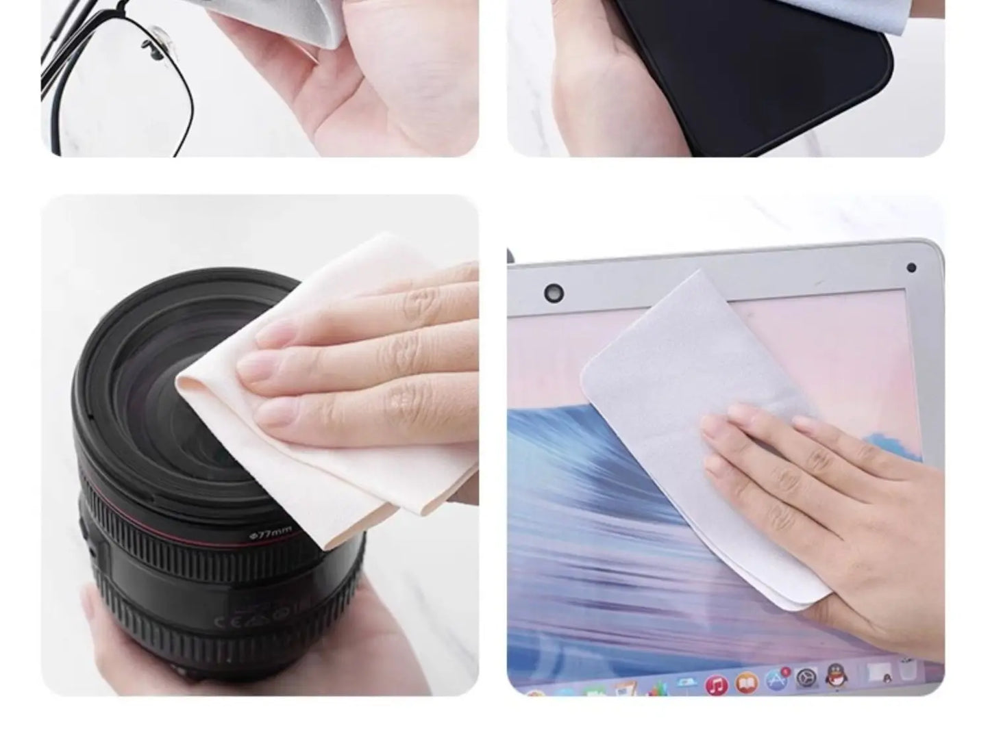 Microfiber suede material for eyeglass cloth.