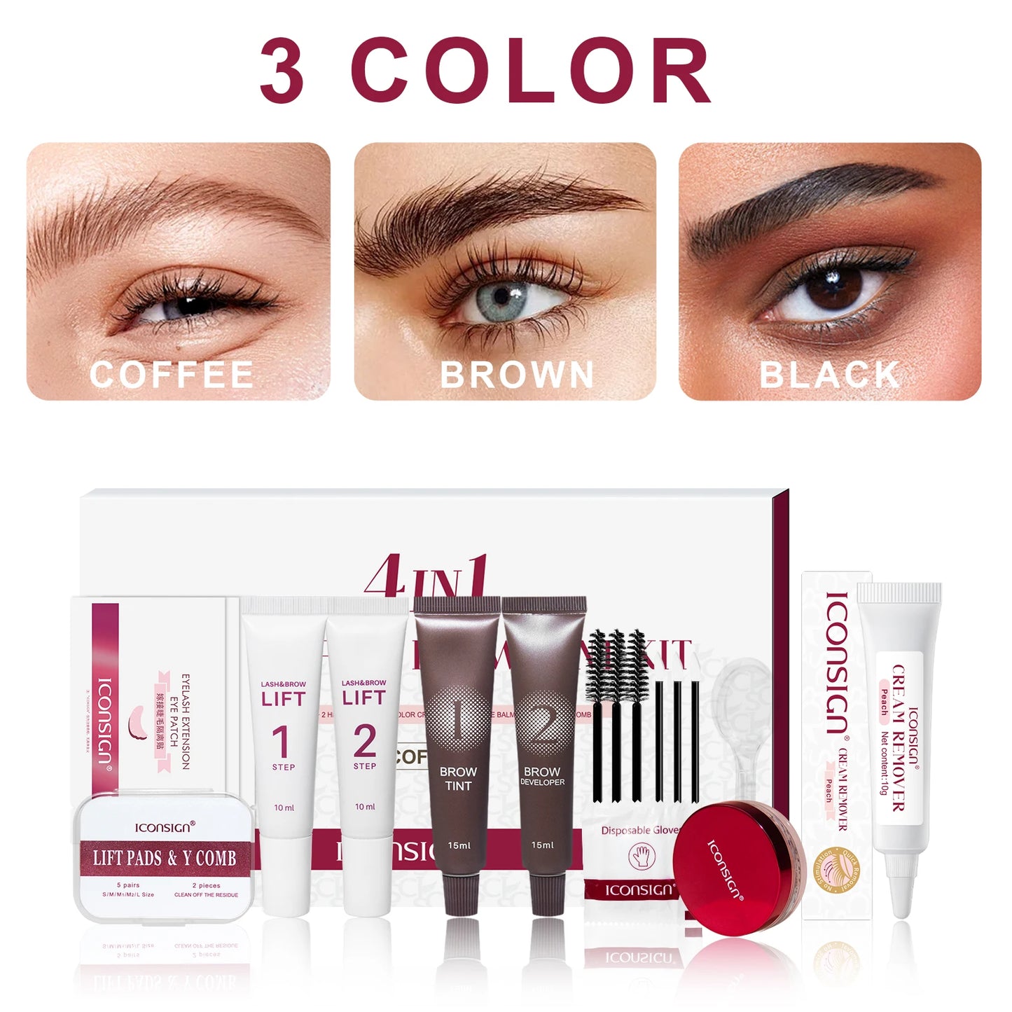 Lash Fast Lift And Tint Kit Pro Eyelash Perm Kit Lash Glue Remover Cream 3in1 Lashes Tint Brow Lashes Tint Eyebrow Dye Tint Kit