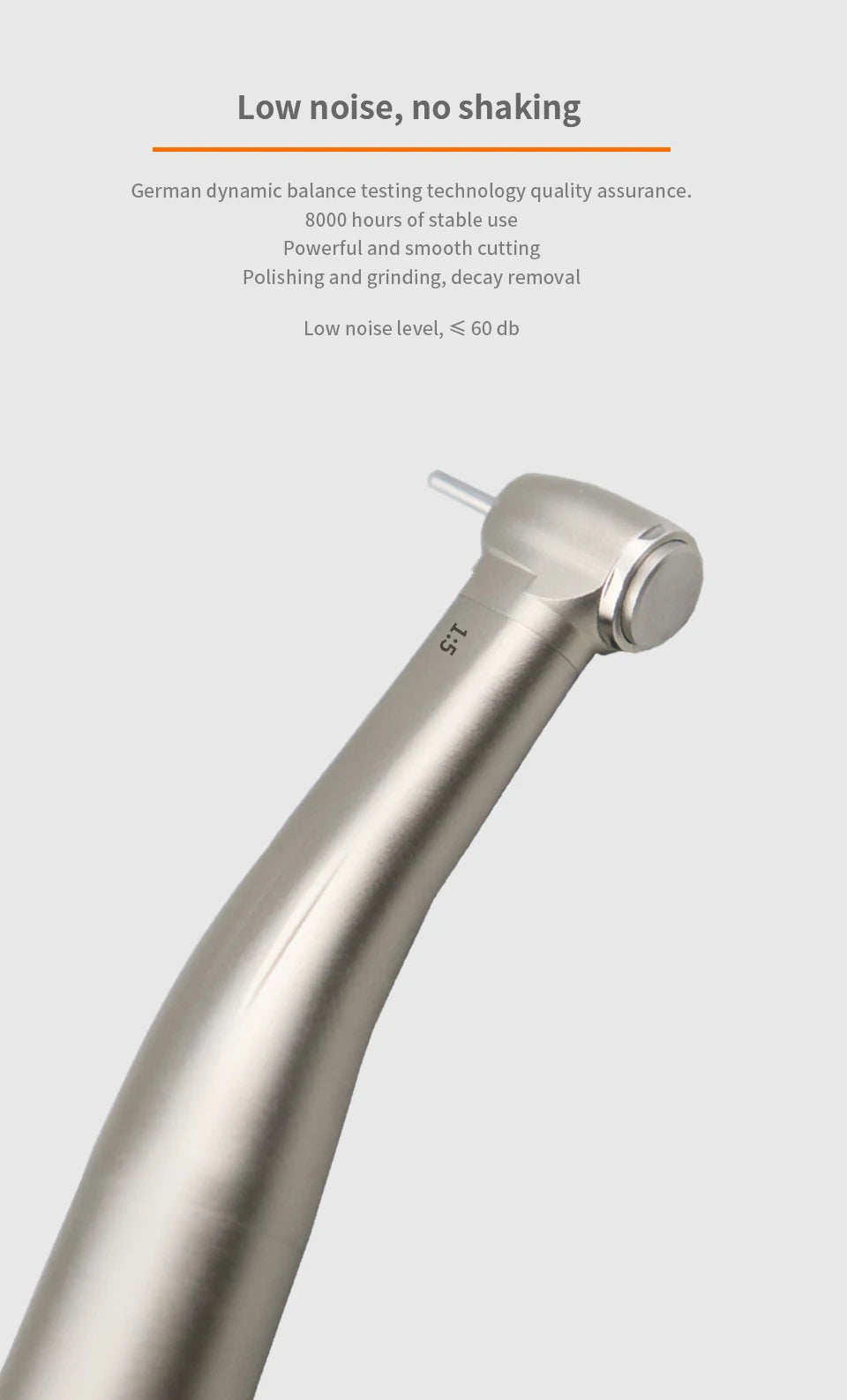 Myricko Dental  For 1:1/1:5 Bule Fiber Optic Contra Angle Low Speed Handpiece Push Button Dentistry Instrument Tools