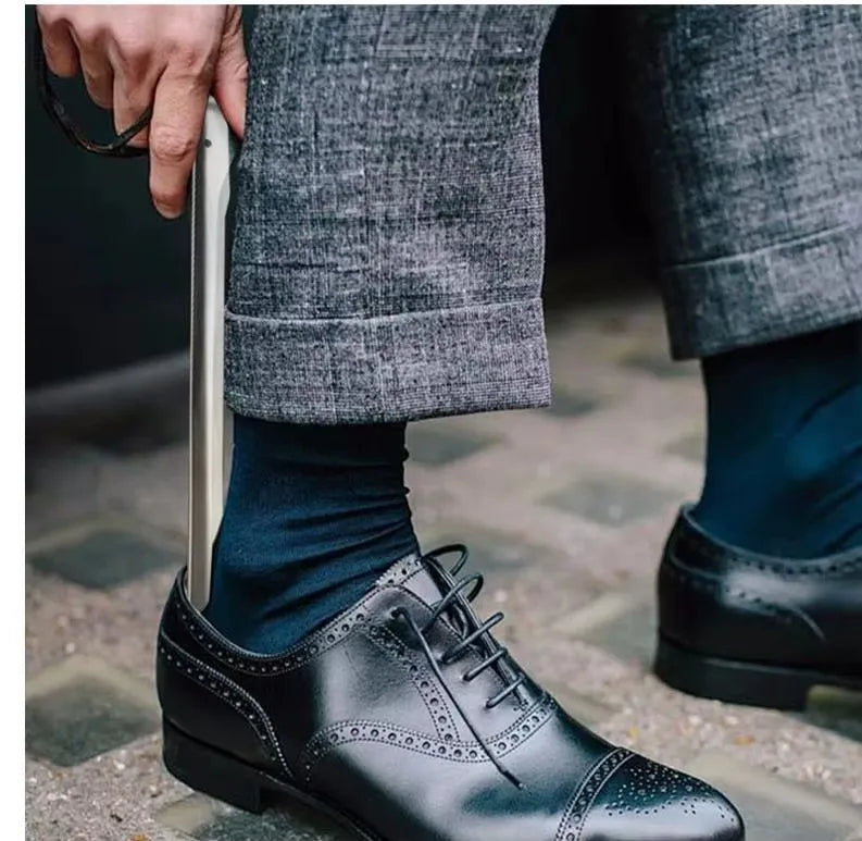 Metal Shoes, long handles, extra long shoes, horns, 16.5-inch heavy duty stainless steel for men, women and children