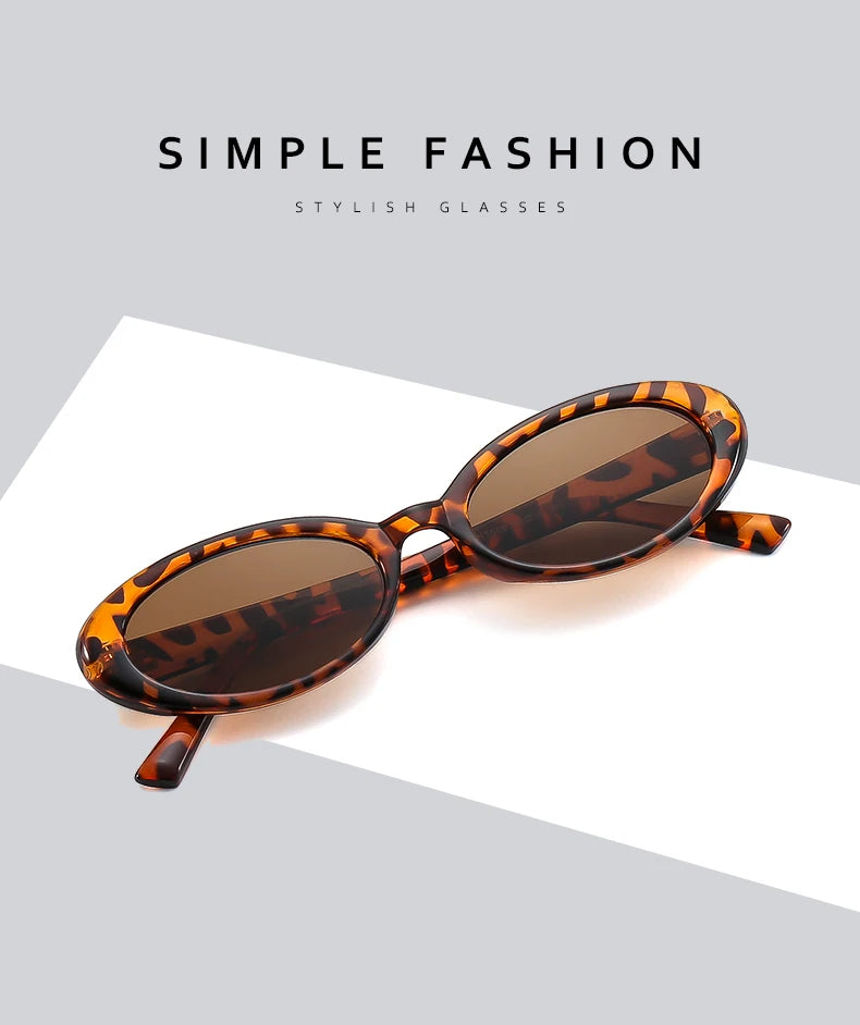 New Women's Retro Oval Sunglasses Black Small Frame Fashion Brand Trendy Hot Points Sun Glasses Female Lady Goggle UV400