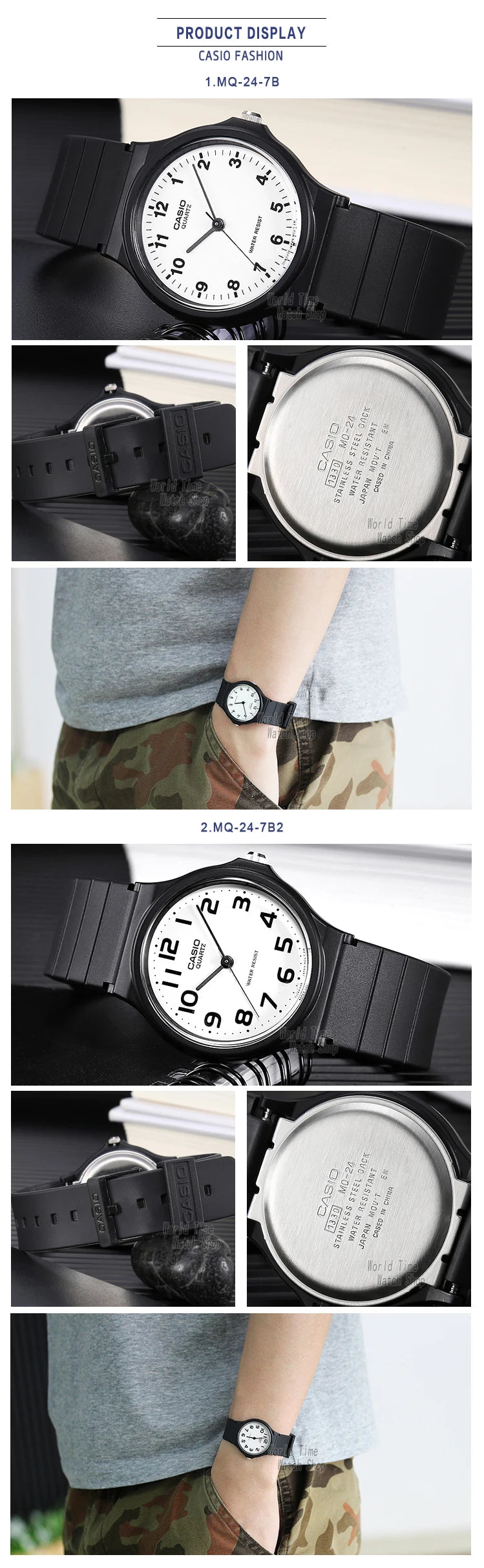 Casio Watch Classic Stylish Simplicity Design Digital Display Quartz Movement Water Resistant Men's And Women's MQ-24-7B/7B2