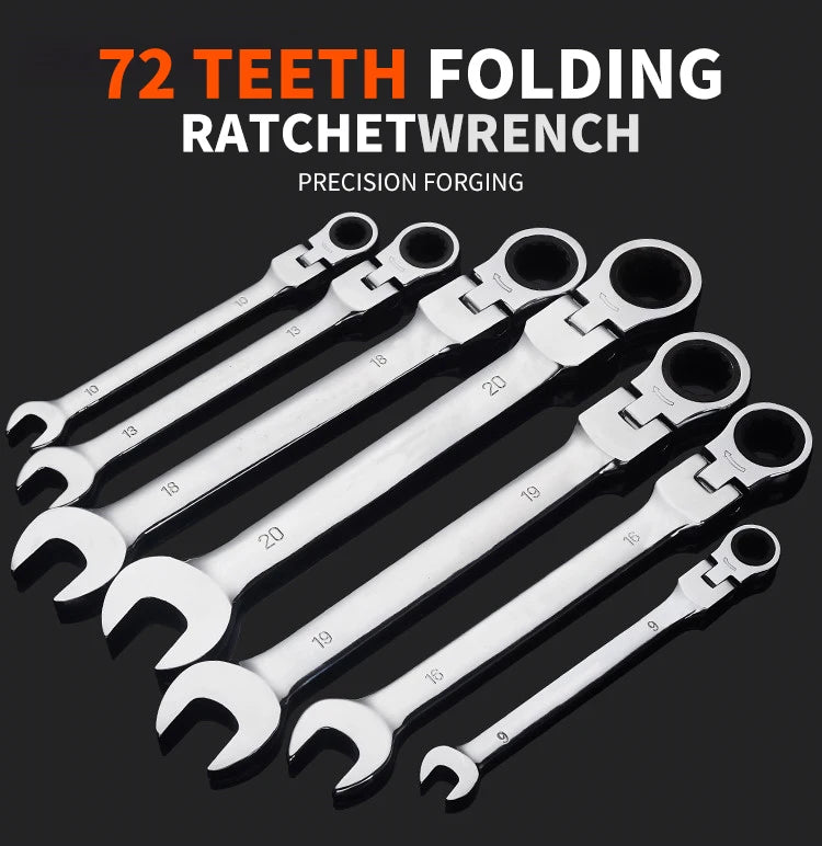 Flexible  Action Wrench Spanner Nut Tool Head  Metric Spanner Open End and Ring Wrenches Tool