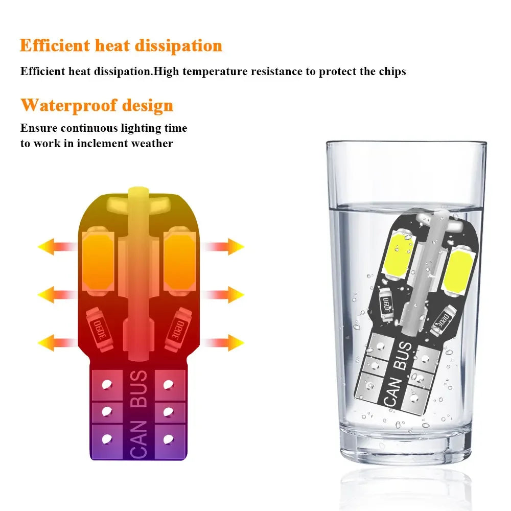 20PCS led Car Interior Bulb T10 White 5730 8SMD LED 12V Car Side Wedge Light White Lamp Auto Bulb Car Style Canbus Error Free