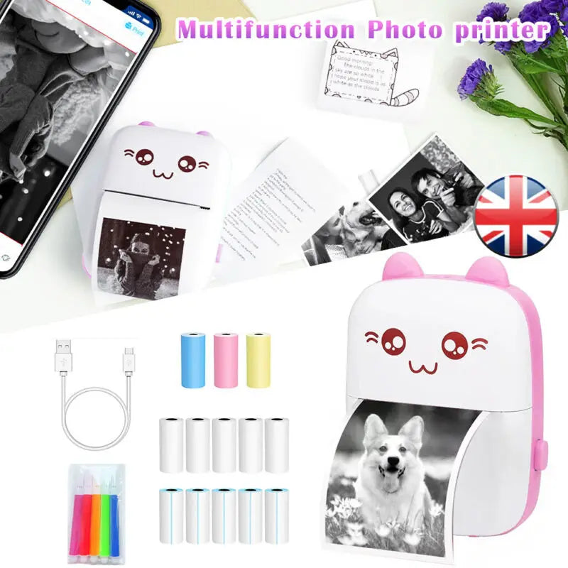 Mini C9 Photo Pocket Printer Portable Ink-free Thermal Printer 57mm Paper Wireless BT 200dpi Android IOS Printer Christmas Gifts