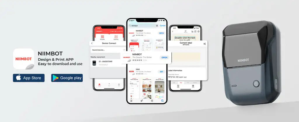 Niimbot B1 Mini Printer Portable Thermal Label Stickers Paper Printer Self Adhesive Bluetooth Mobile Sticker Label Maker Machine