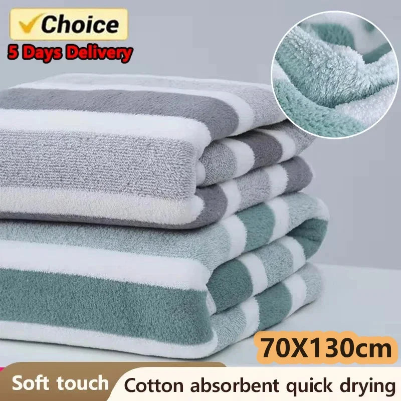 Quick-Drying Striped Towel Set For Soft And Absorbent Bathroom Experience Bath Towel Or Hand Towel