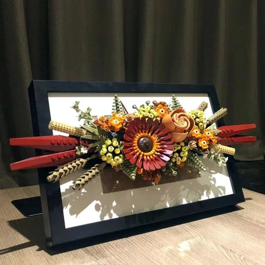 812PCS Succulent DIY Toy: Dry Flower Centerpiece Bouquet Building Block 10314 Model Kit Home Decor Bricks for Christmas Gift