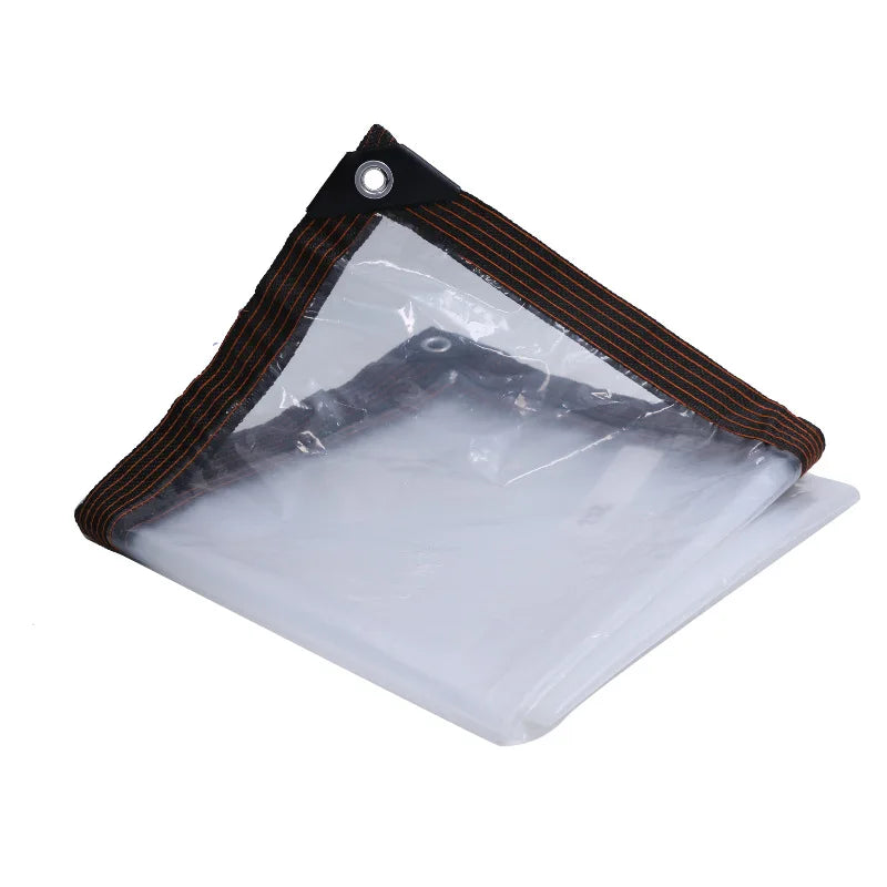 2x4m/2m Clear Waterproof Tarp Transparent Poly Tarpaulin Anti Tear Cover with Rustproof Grommets for Patio Garden Chicken Coop