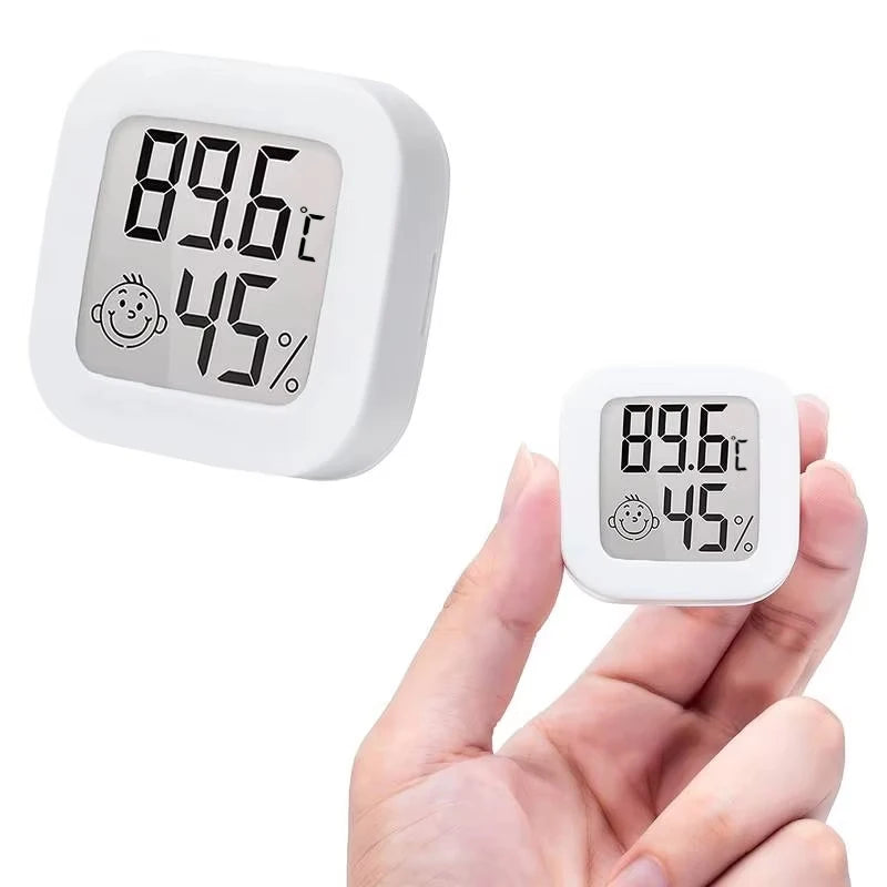 Humidity sensor, indoor thermometer, hygrometer, temperature and humidity monitor, with LCD display screen, displaying Celsius t