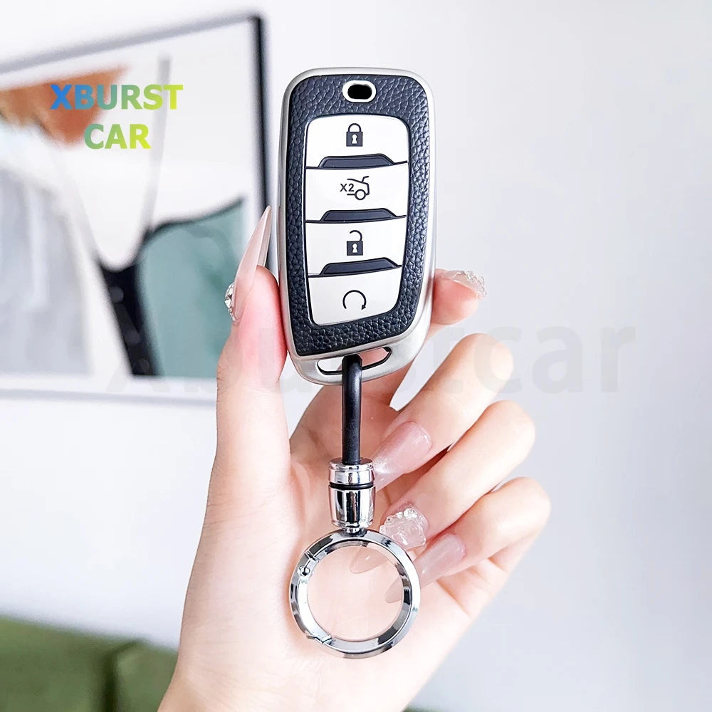 TPU Leather Car Remote Key Case Cover For Changan CS25 CS95 CS85 CS85 CS35 plus Auto Shell Fob Bag Holder Keyless Protector