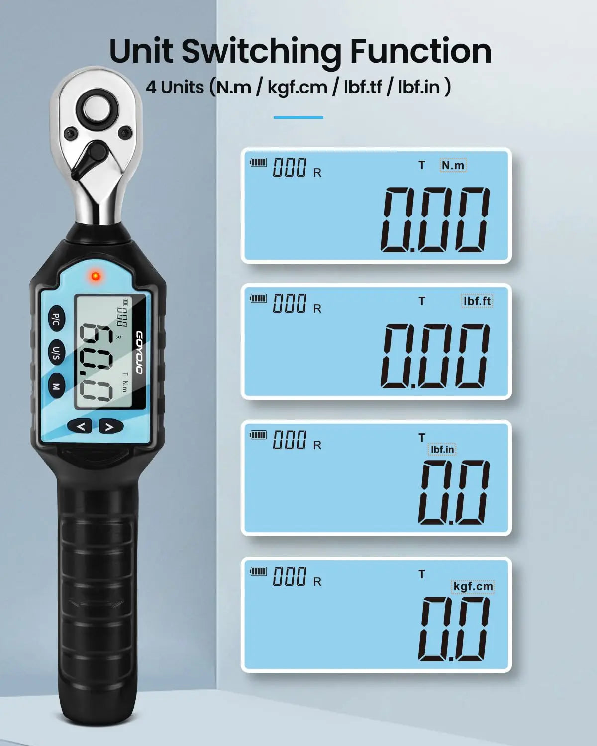 New Digital Preset Torque Wrench 1/2" 3/8" 1/4"  Bidirectional Ratchet Head Professional Adjustable Bicycle Repair Hand Tools