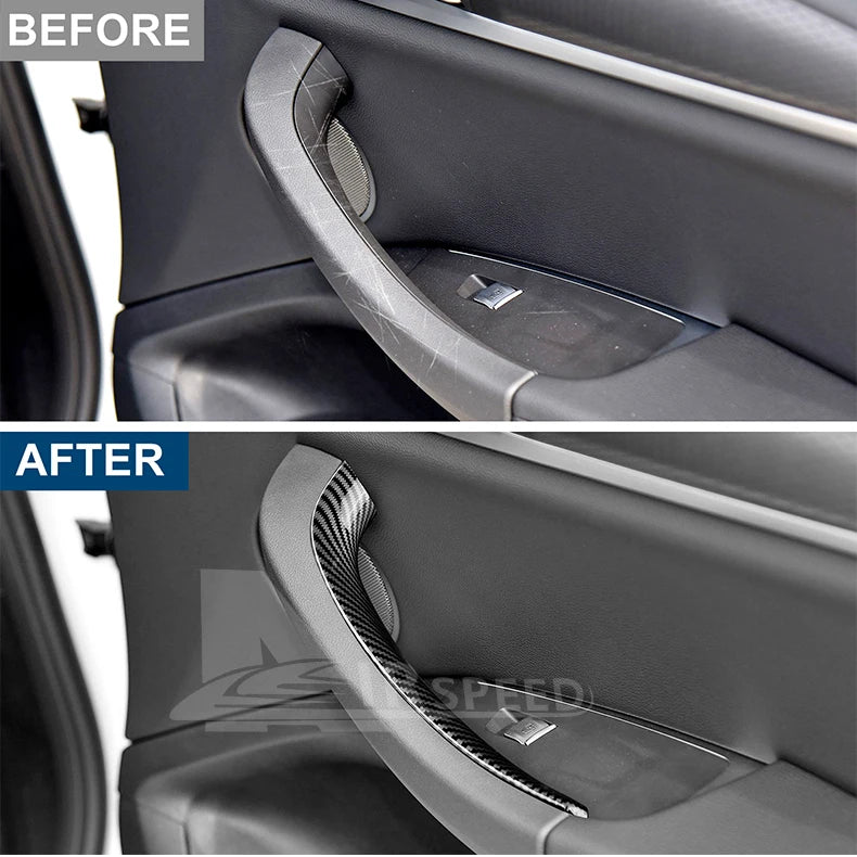 AIRSPEED for BMW X3 G01 X4 G02 2018-2023 Inner Window Lifting Switch Door Handle Pull Cover ABS Carbon Fiber Texture Accessories