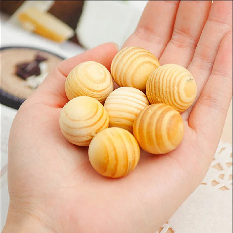 1~10PCS Bag Wardrobe Pest Control Wooden Mothballs Moth Repellent Prevent Mildew Moisture Proof Deworming Fragrant Wood Ball