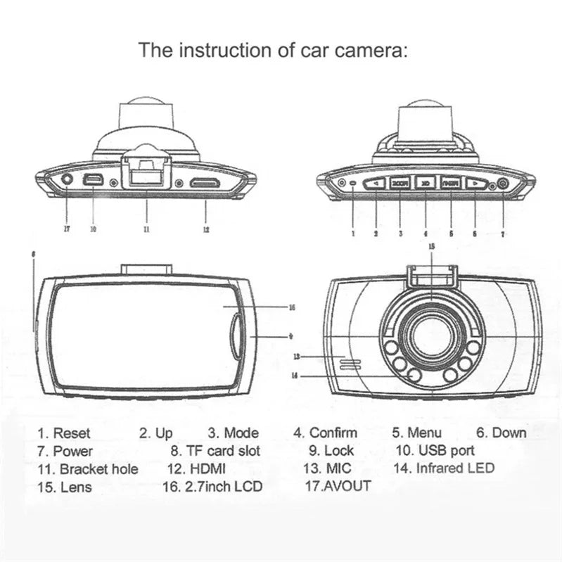 1080P Dash Cam for Cars Mini Camera Car DVR Video Recorder Front Camera for Vehicle Black Box Night Vision Car Accessories