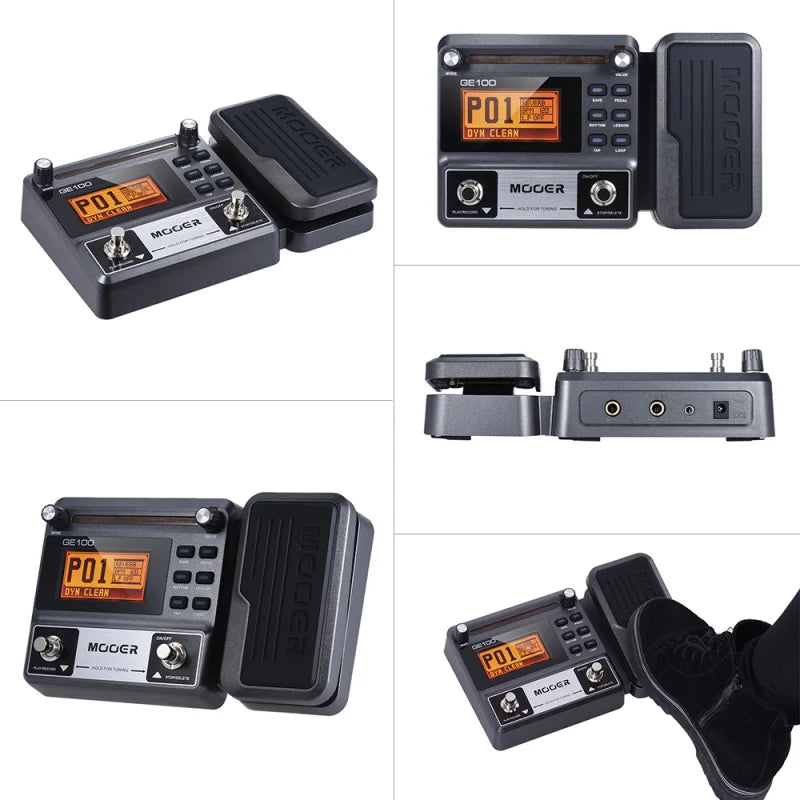 MOOER GE100 Guitar Multi-effects Processor Effect Pedal with Loop Record Tuning Tap Tempo Rhythm Scale & Chord Lesson Function