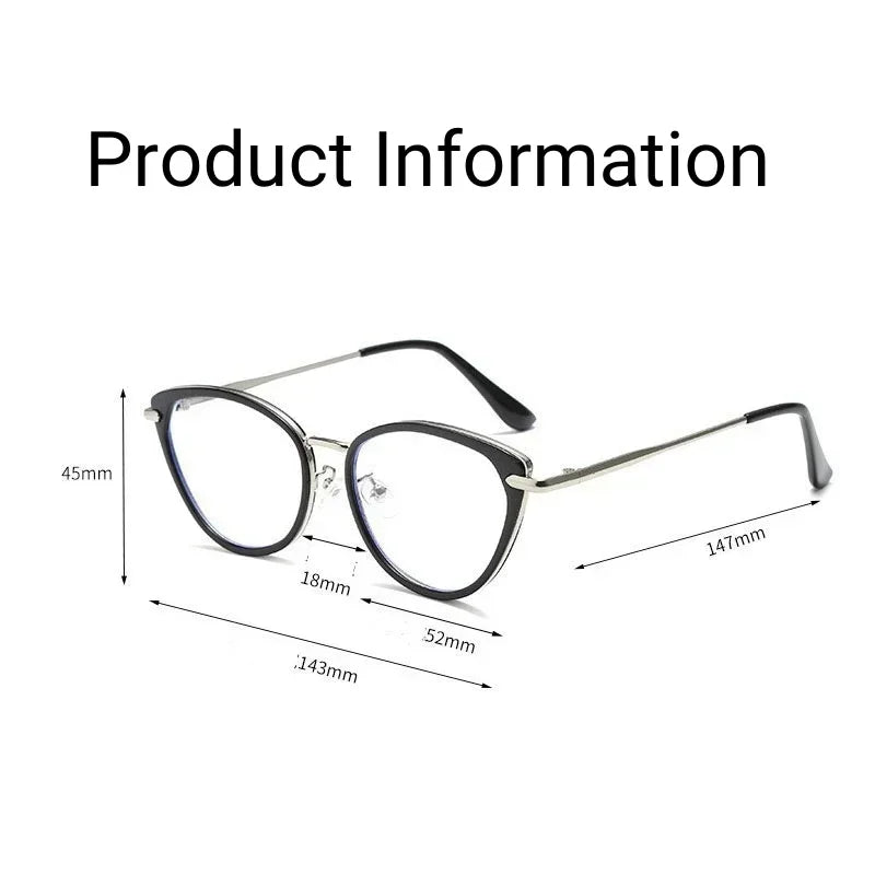 Women Cat Eye Finished Myopia Glasses Men New Style Blue Light Blocking Glasses Trendy Retro Near Sight Eyeglasse for Ladies