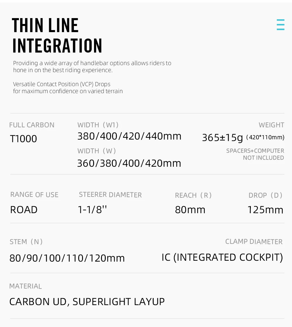 LEXON Full Carbon Road Integrated Handlebar Ultralight Road Bike Handlebar T1000 Racing Bent Bar, Bicycle Accessories 28.6mm