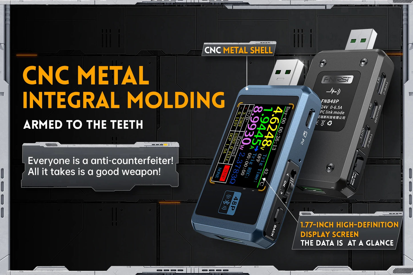 FNB38 Current And Voltage Meter USB Tester QC4+ PD3.0 2.0 PPS Fast Charging Protocol Capacity Test