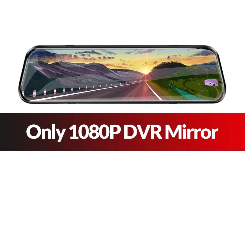 Acceo Car Dvr 10 Inch Touch Screen RearView Mirror Video Recorder Auto Registrar Support Black box Camera Night Vision Dash Cam