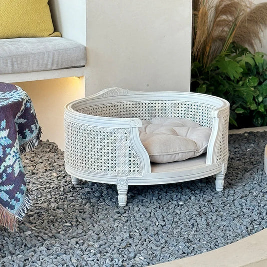 Sofa Or Bed For Pets Ariny Made From Mahogany Wood White Distressed Color