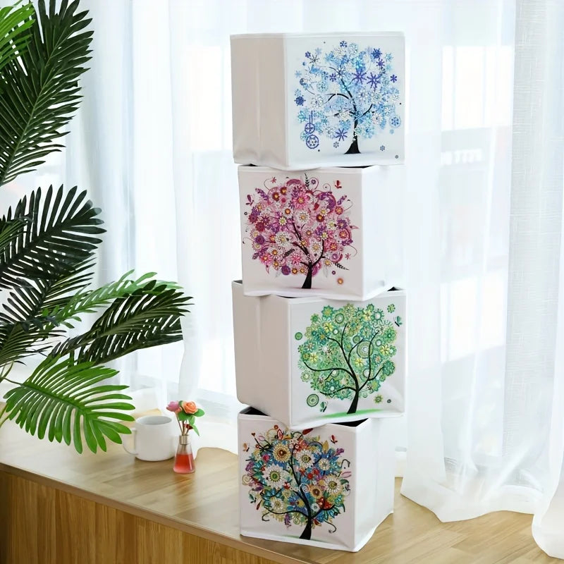 1 Piece Alloy 5D Diamond Painting Folding Storage Box for Home Closet Cabinets Bedroom Toy Clutter Organizer