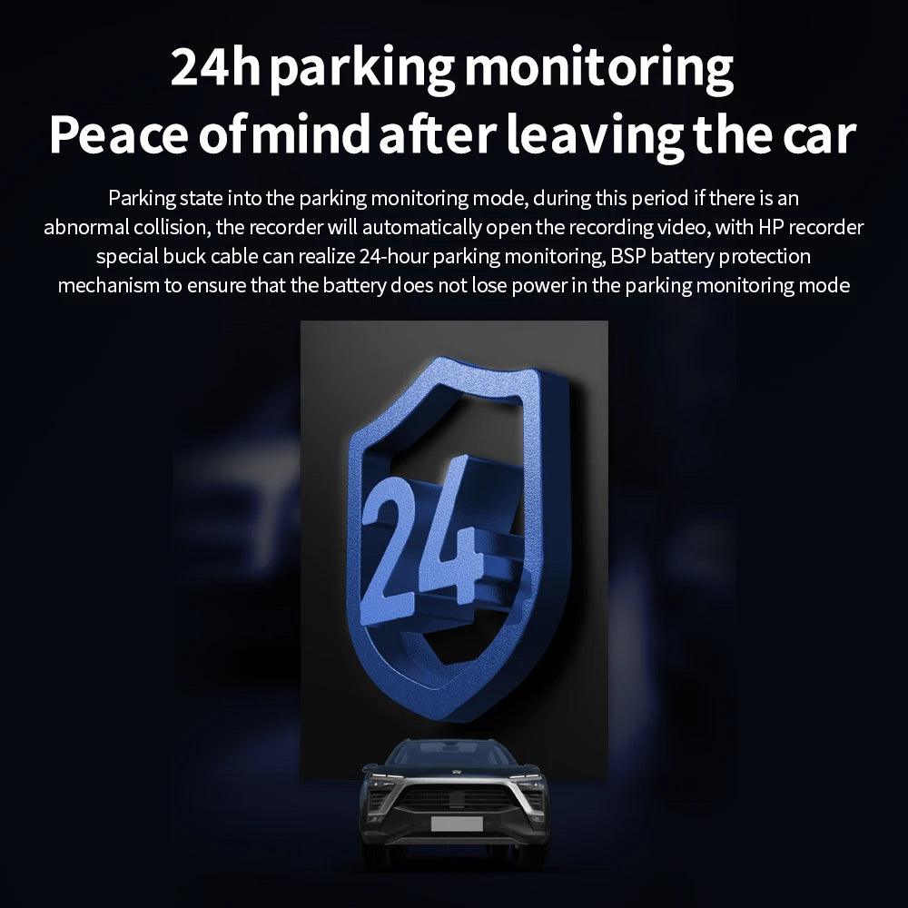 HP Car Recorder HD Night Vision 1296P Car WiFi Car DVR Video Loop Video Parking Monitoring