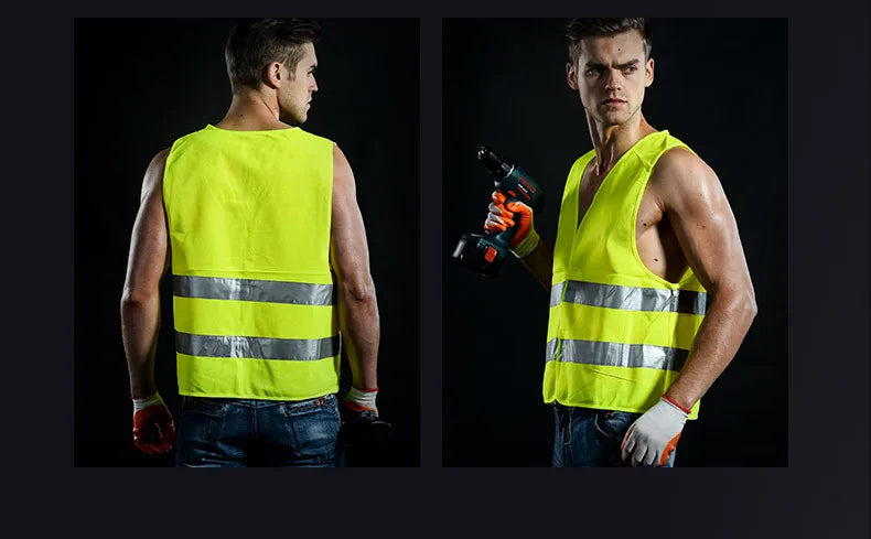 1Pc Reflective Strip Vest Car Emergency Fluorescent High Visibility Safety Vest Motorcycle Jackets Reflective Clothing Hi-Vis
