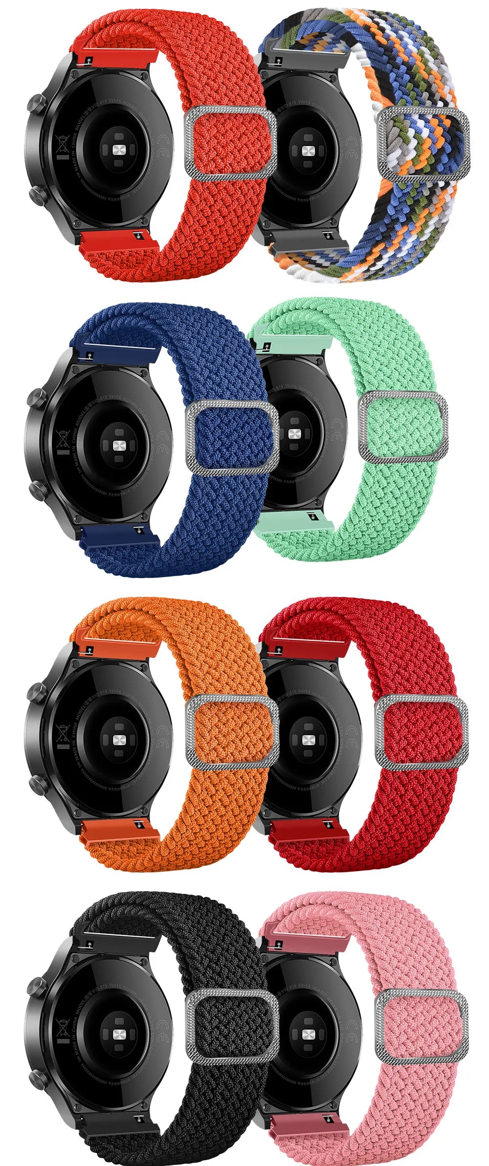 20mm 22mm Elastic Band For Samsung Galaxy Watch 7/6/5/4/FE Active 2 Gear S3 Braided Nylon Strap For Huawei Watch GT 5/4/3/2 46mm