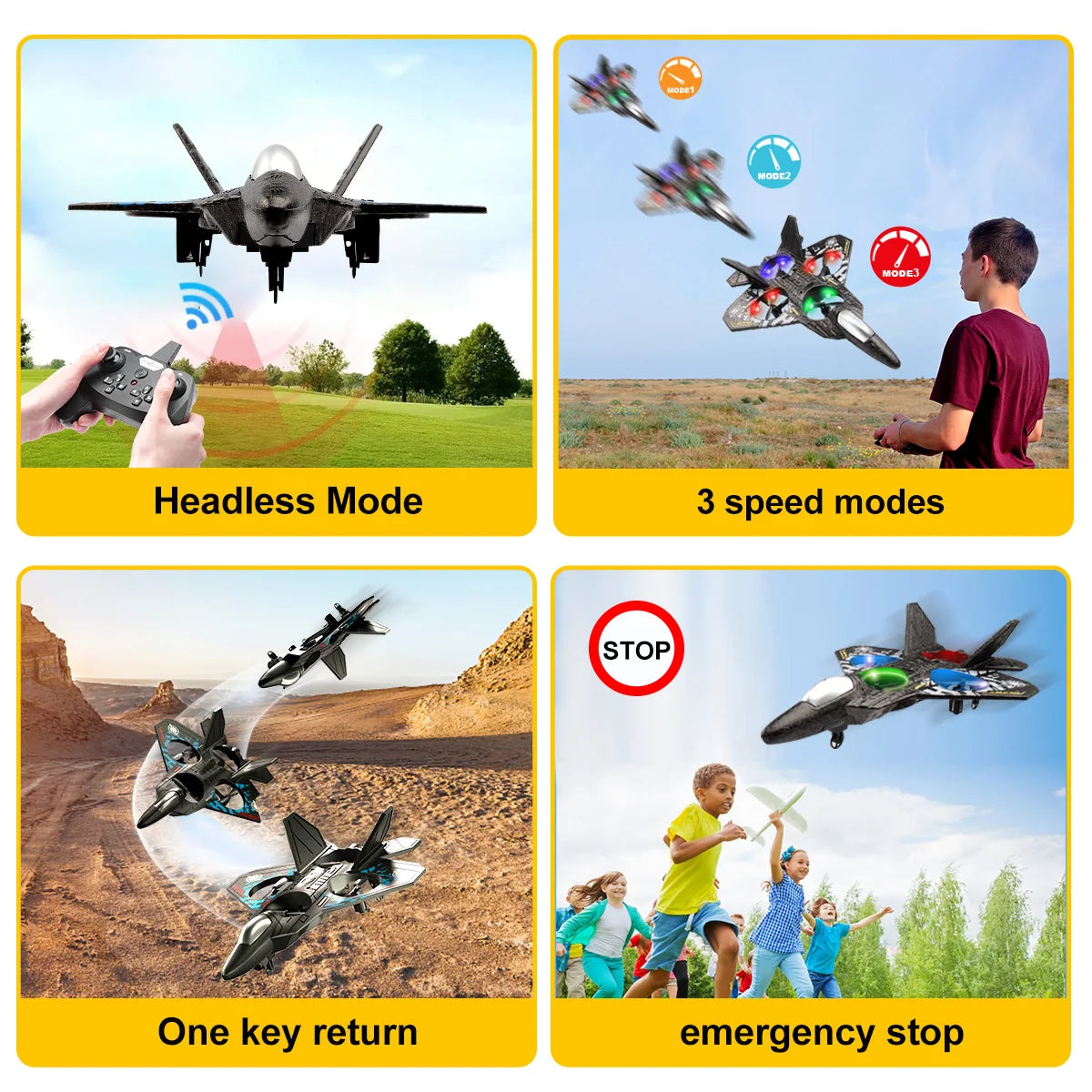 L0712 RC Plane 2.4G Remote Control Aircraft Gravity Sensing Aircraft Glider with Light EPP Foam Fighters for Boys Children