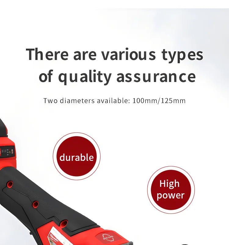 Milwaukee 125mm/100mm Brushless Angle Grinder 3 Gears Variable Speed Electric Cutting Machine 18V Cordless Polishing Machine