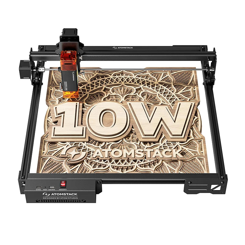 ATOMSTACK A10 PRO V2 Laser Engraver Cutter 10000mW Laser Class 4 400 x400mm 24000mm/min Fast Speed PC Phone App Control