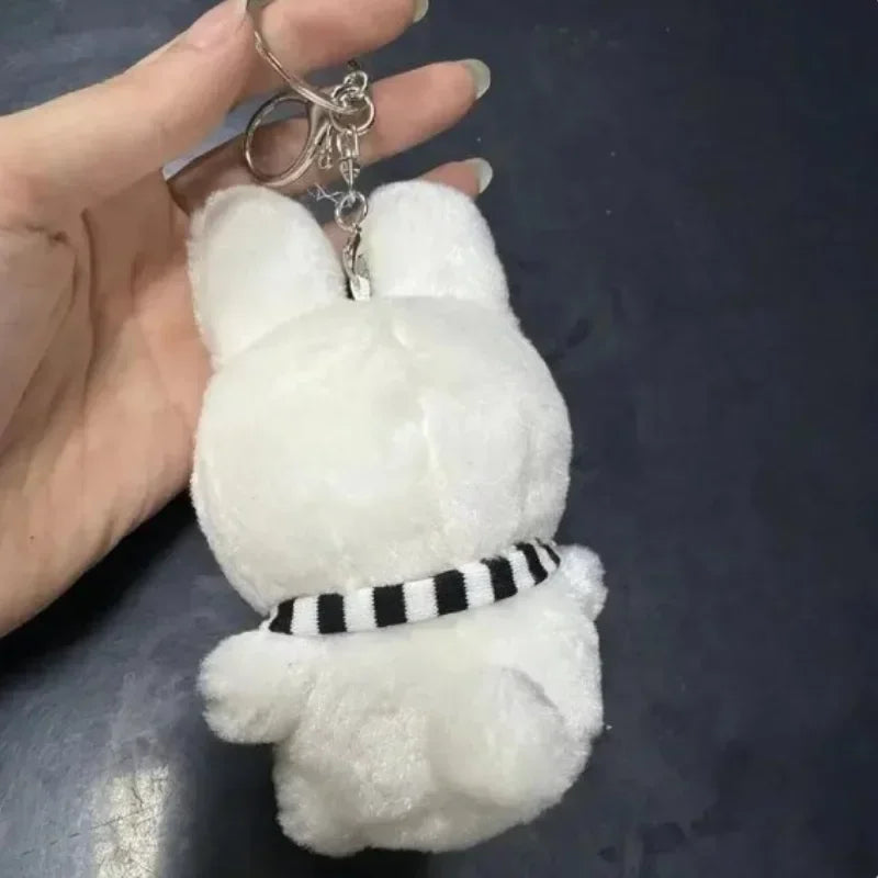 MINISO Miffys Keychain Pendant Toy Cute Striped Rabbit Dolls Bag Accessories Kawaii Cartoon Anime Decoration Birthday Gifts