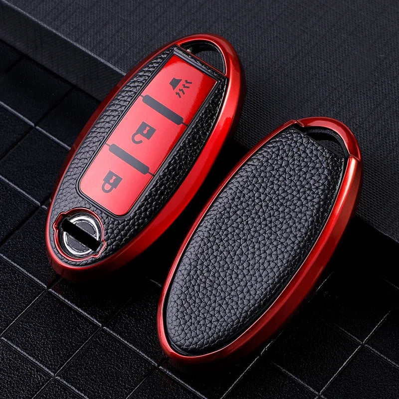 Leather TPU Shell Car Key Cover Case for Nissan Qashqai J10 J11 X-Trail T31 T32 Kicks Tiida Pathfinder Murano Note Juke Infiniti