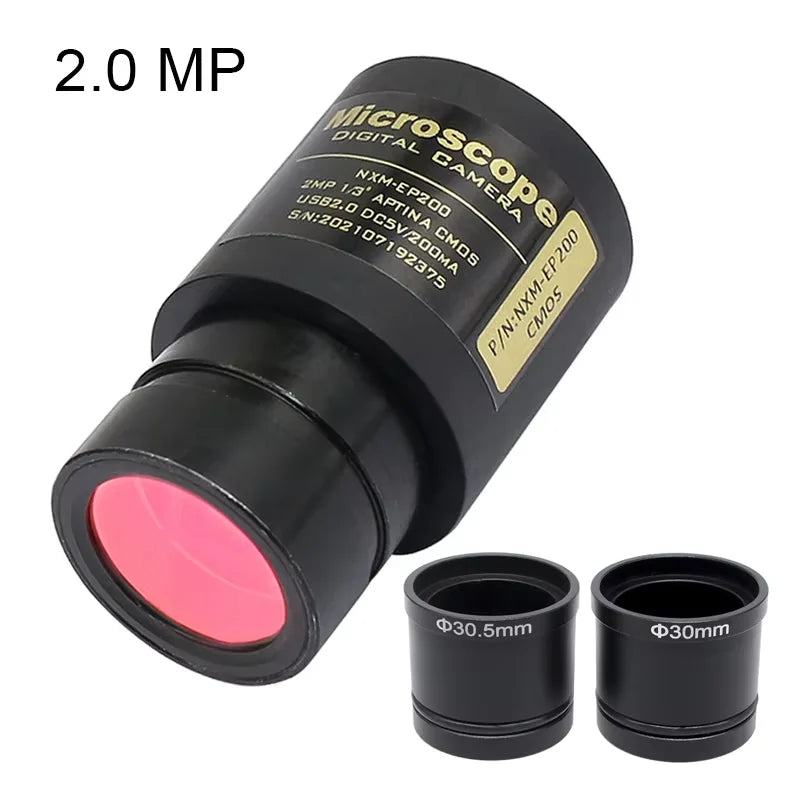2MP/5MP CMOS USB Camera Microscope HD Electronic Eyepiece 23.2mm Mounting with 30mm 30.5mm Ring Adapter Digital Camera Photograp