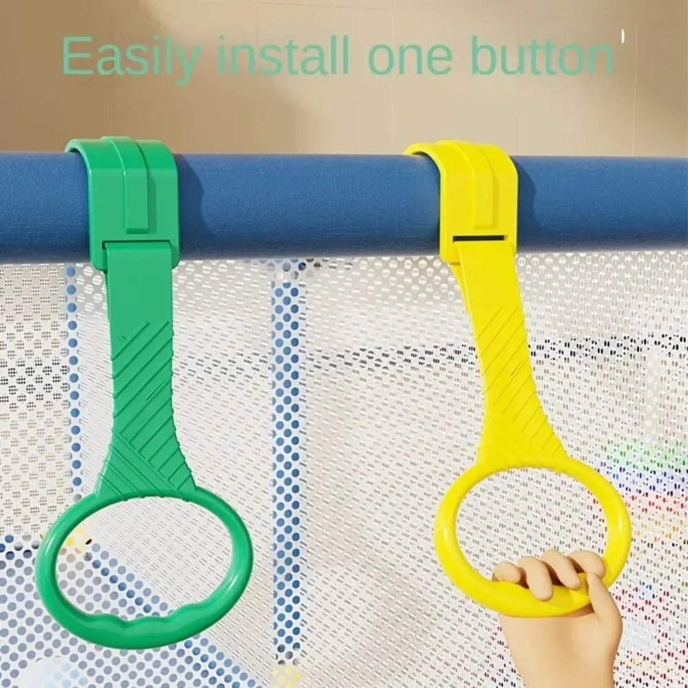 Plastic Pull Ring for Playpen Solid Color Baby Crib Hooks Stand Rings Baby Walking Assist Tools Creative Bed Accessories