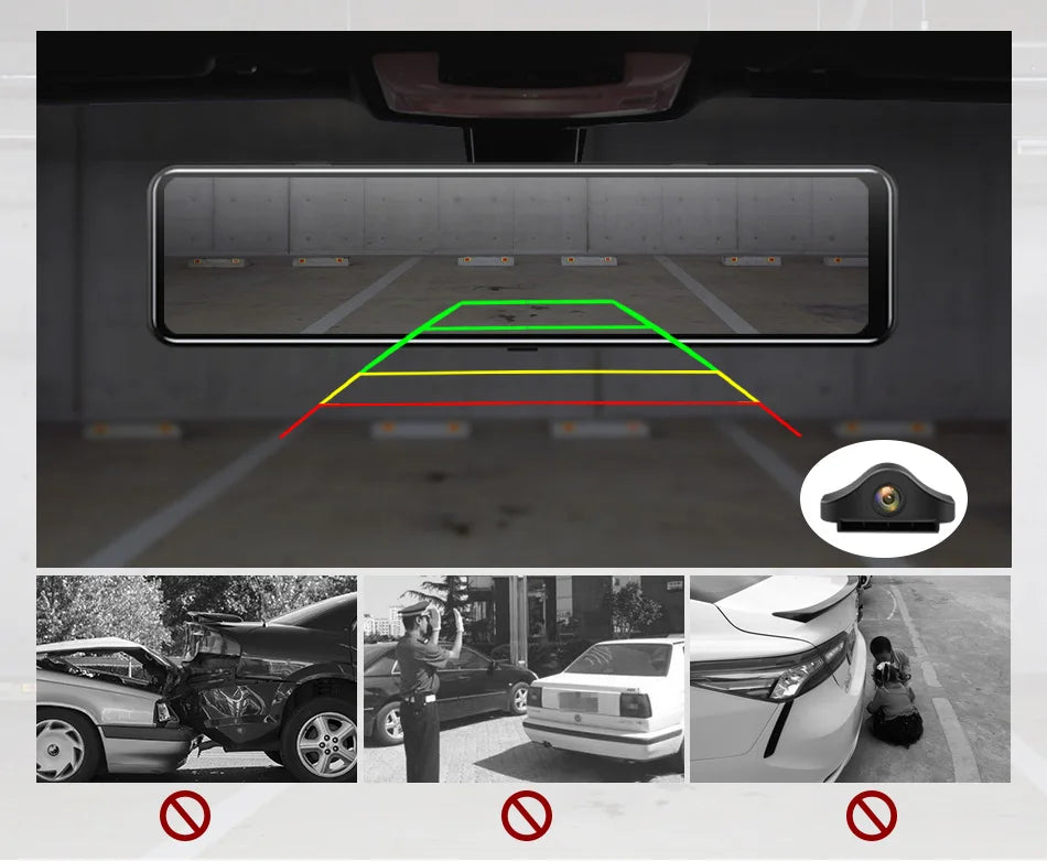 ACCEO 4K WIFI Dashcam 12Inch Car DVR RearView Mirror Recorder Dash Cam Support 1080P Sony Black Box Rear View Camera Acesssories
