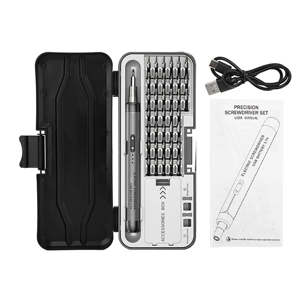 46 In 1 Electric Screwdriver Set Precision Power Tool Kit Rechargeable Wireless Mini Small Bits for Mobile Cell computer Repair