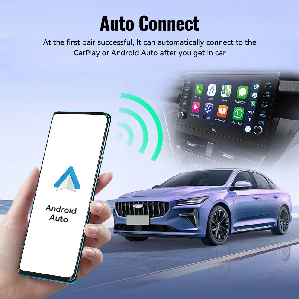 XUDA NEW Wireless CarPlay Android Auto Wireless Adapter Smart Mini Box Plug And Play WiFi Fast Connect Universal For Nissan