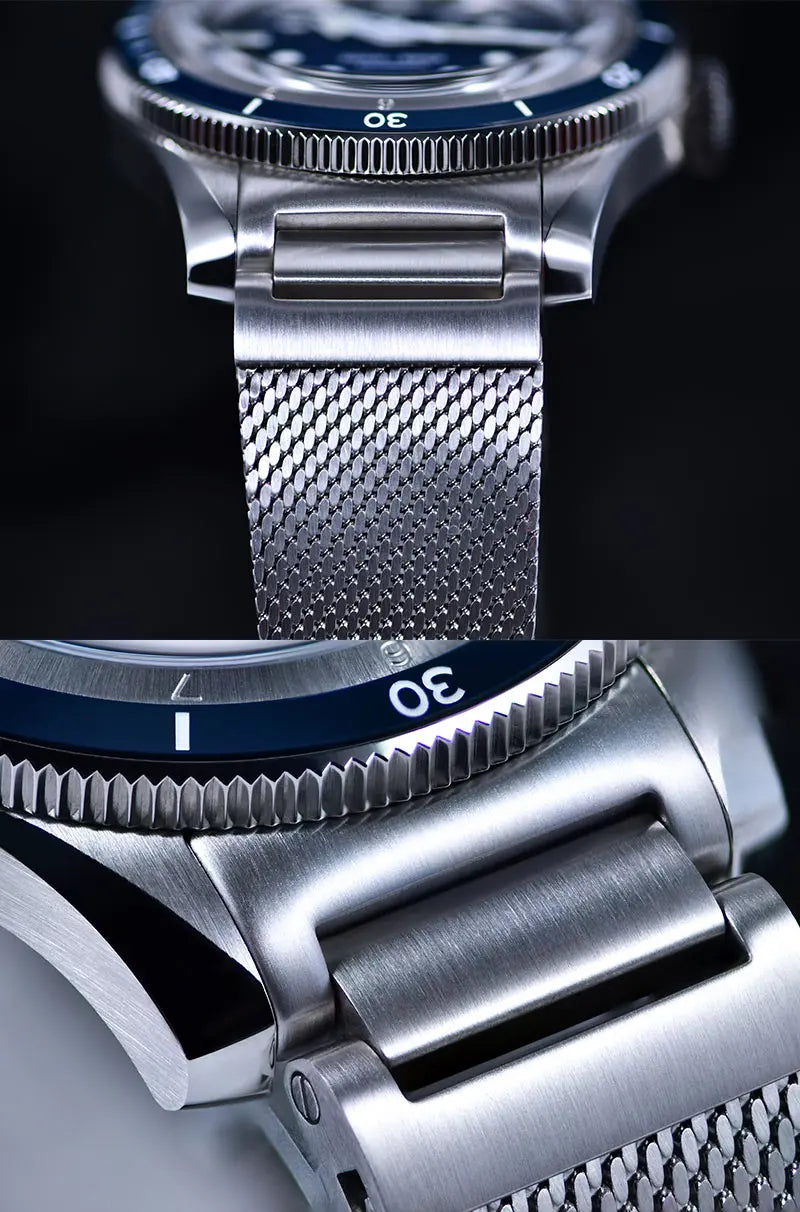 SEA KNIGHT Men Diving Watch 200M Waterproof C3 Luminous 316L Steel Mesh Belt Sapphire Crystal NH35A Automatic Mechanical Watch