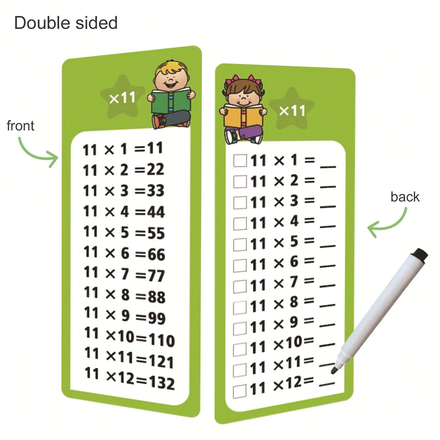 15Pcs/set Math Addition Subtraction Multiplication Division Erasable Reusable Number Learning Cards Children's Math Teaching Aid