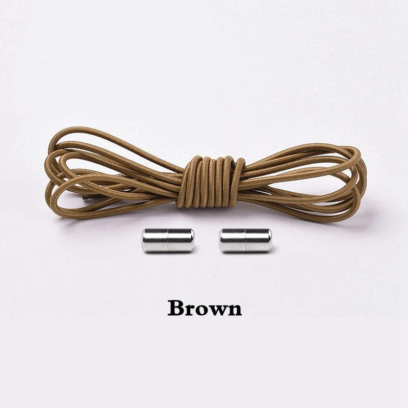 Elastic Laces Sneakers Round Shoelaces without ties Rubber No Tie Shoe laces Shoes Kids Adult Quick Shoe lace Rubber Bands