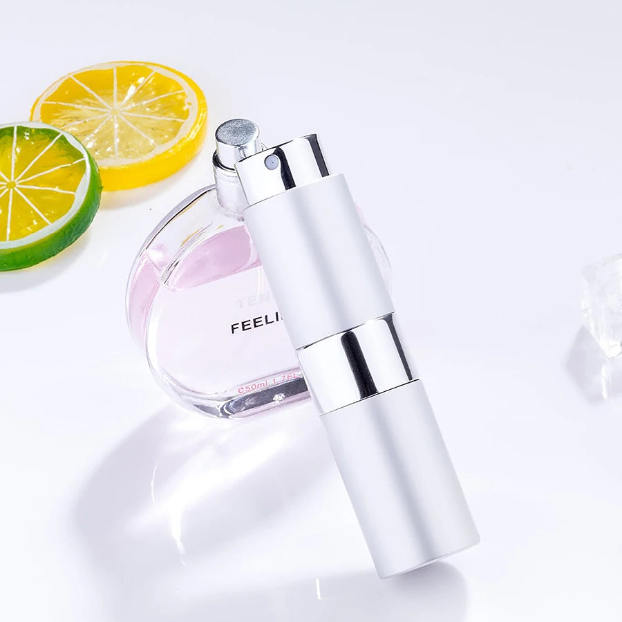 4PCS+6 Accessories Perfume Atomizer Refillable with 5 Spray Bottles, 2 Aluminum Funnel, 2 Dispensing Shenanigans, 2 Spring Straw