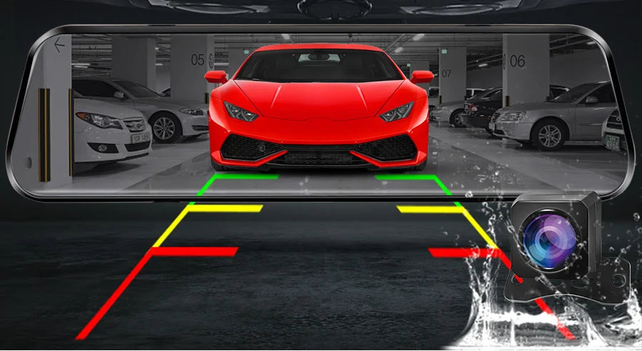 10 Inch Mirror Camera for Car Touch Screen Video Recorder Rearview Mirror Dash Cam Front and Rear Camera Mirror DVR Black Box