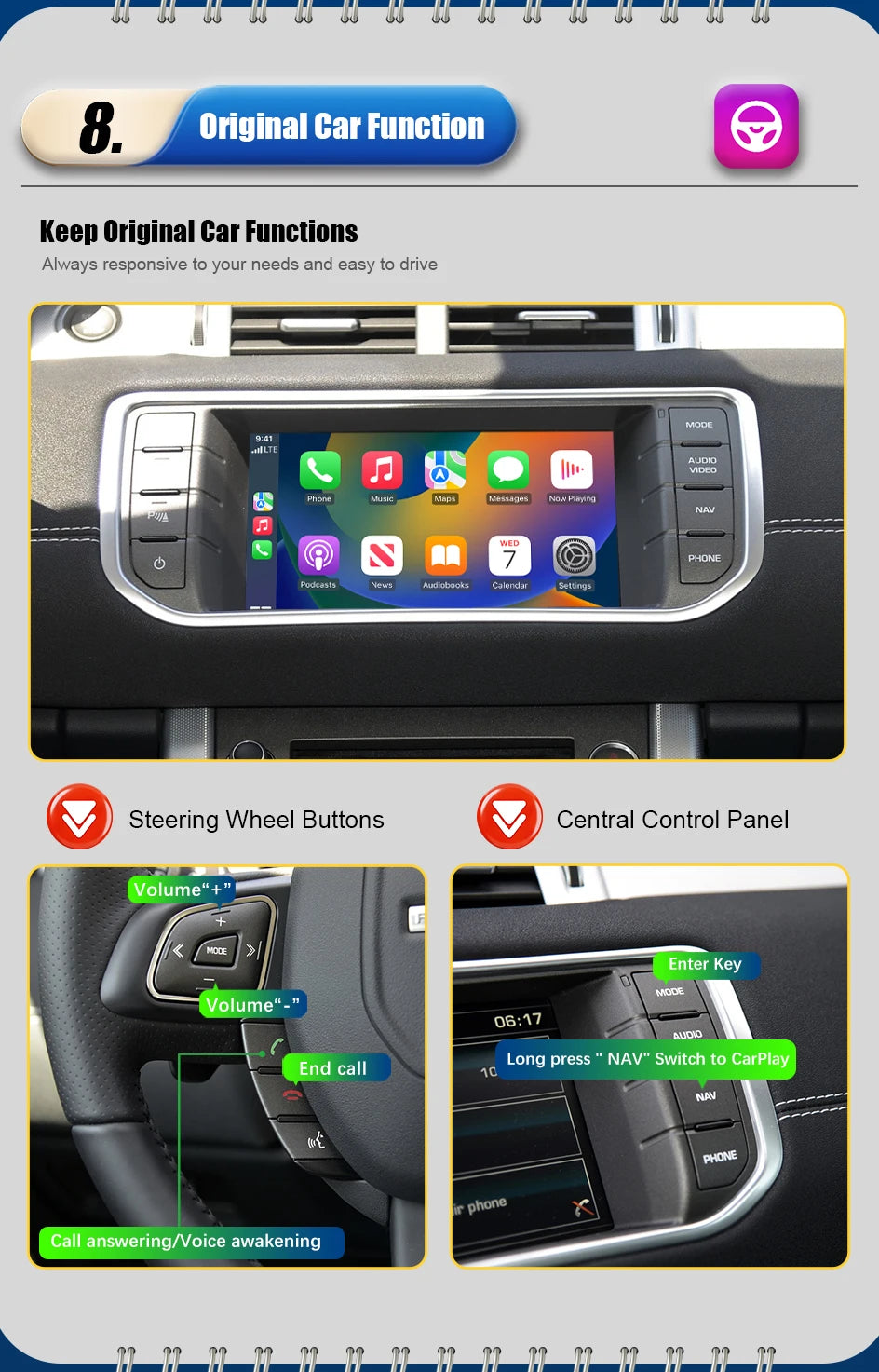 Android Auto Wireless Carplay For Land Rover/Jaguar/Range Rover/Evoque/Discovery 2012-2016 Carplay Multimedia USB Navigation DSP