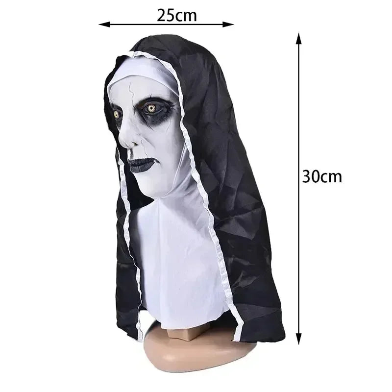 2024 New Nun Mask Halloween Makeup Nun Mask Tricked Ghost Face Scary Scary Latex Headgear Halloween Props Horror Masks