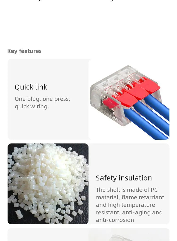 30 Pcs 32A Wire Connectors Compact Splice Connectors Quick Cable Connectors Light Terminal Connections