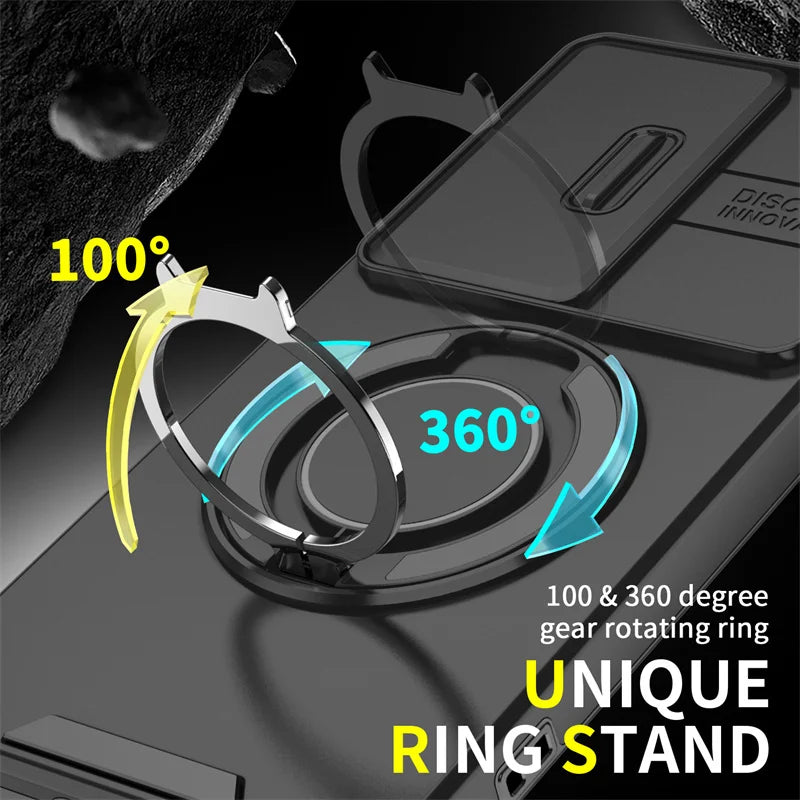 Armor Magnetic Ring Case for Samsung Galaxy S24 S23 Plus S21 S22 S25 Ultra S20 FE A54 A55 A16 A36 A56 A17 5G Lens Protect Cover